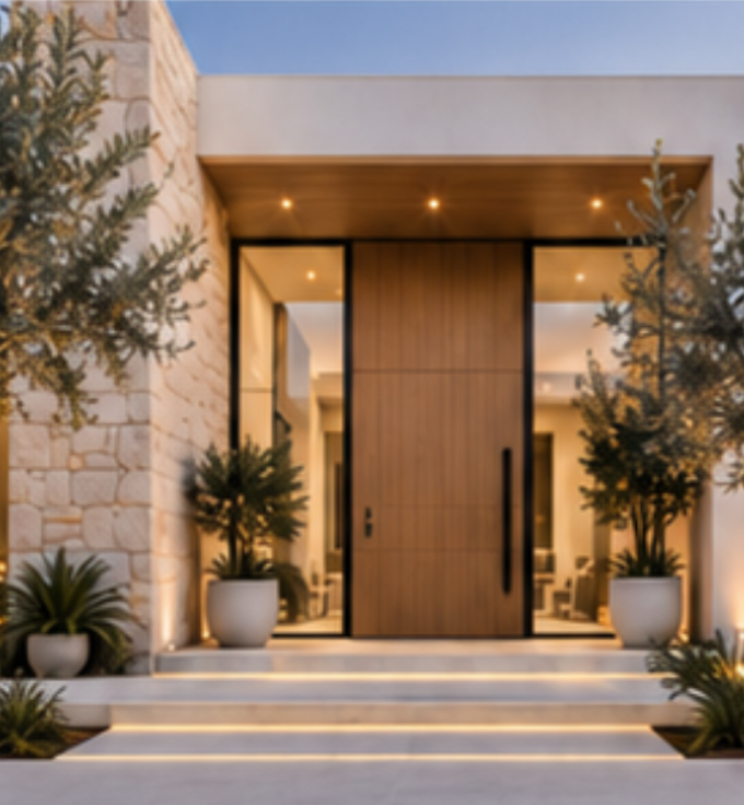 Entrance of a contemporary Los Angeles home